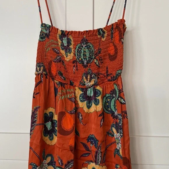 Maeve Orange Floral Midi Dress - Picture 2 of 5